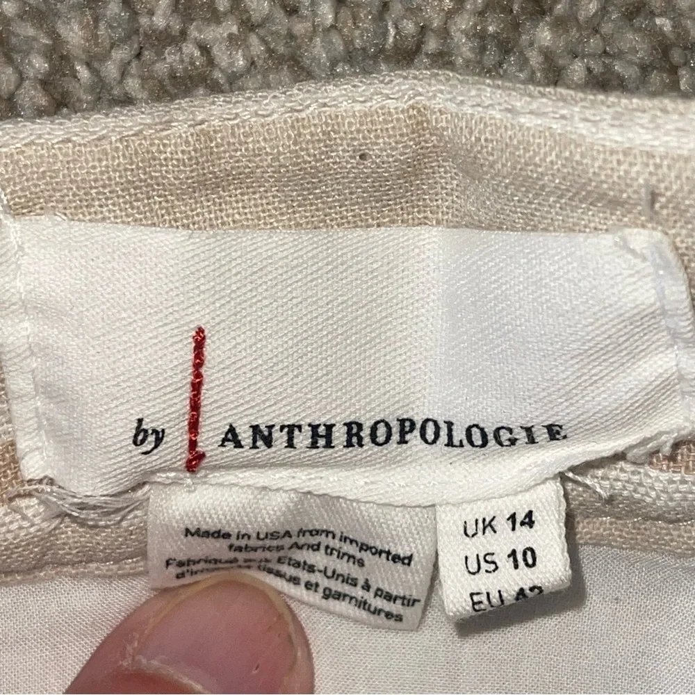 Anthropologie Evonna Striped Skirt US10 Side Zip Button Embellishments NEW